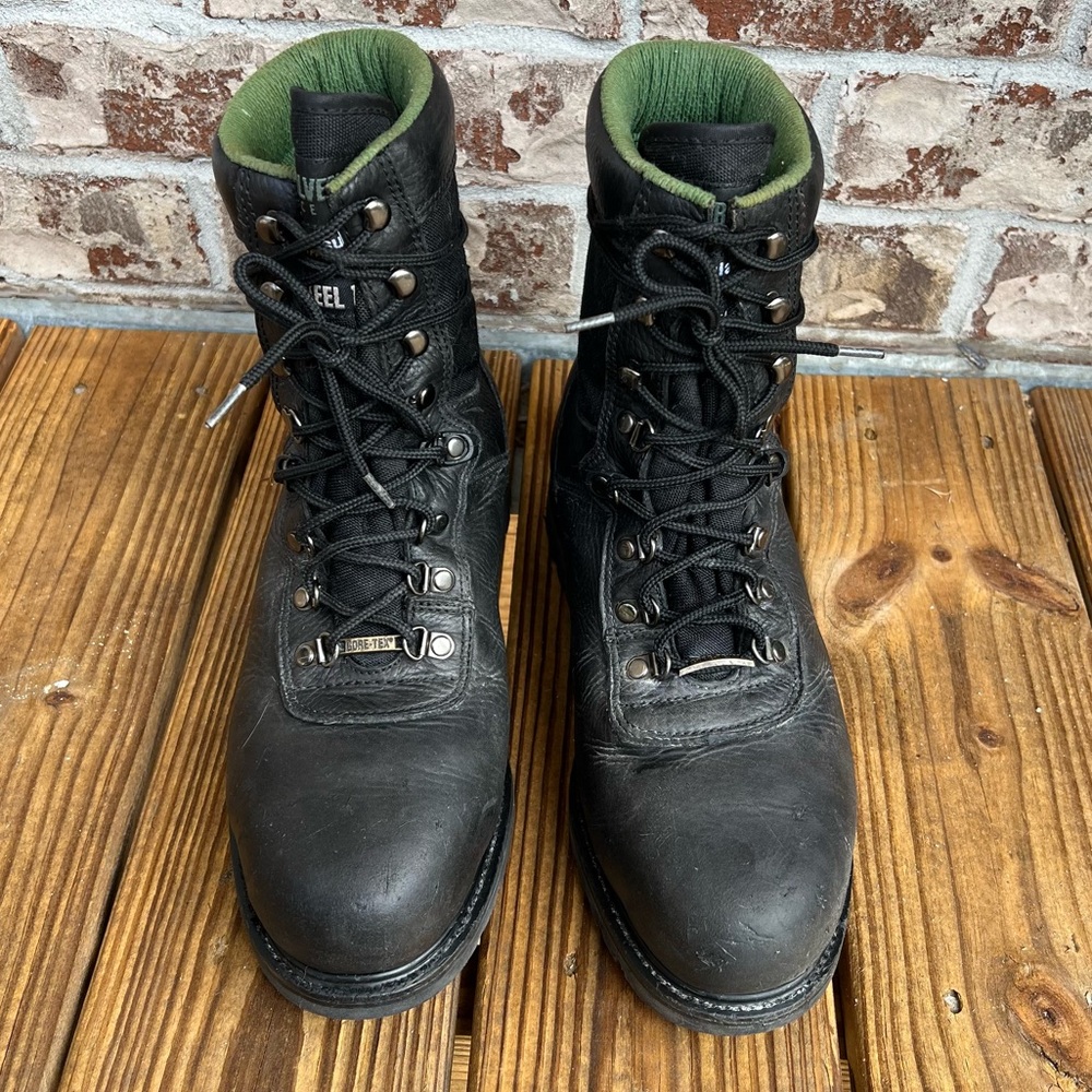 VINTAGE WOLVERINE Thinsulate Steel Toe Black Boots Size 9 1/2 Men’s